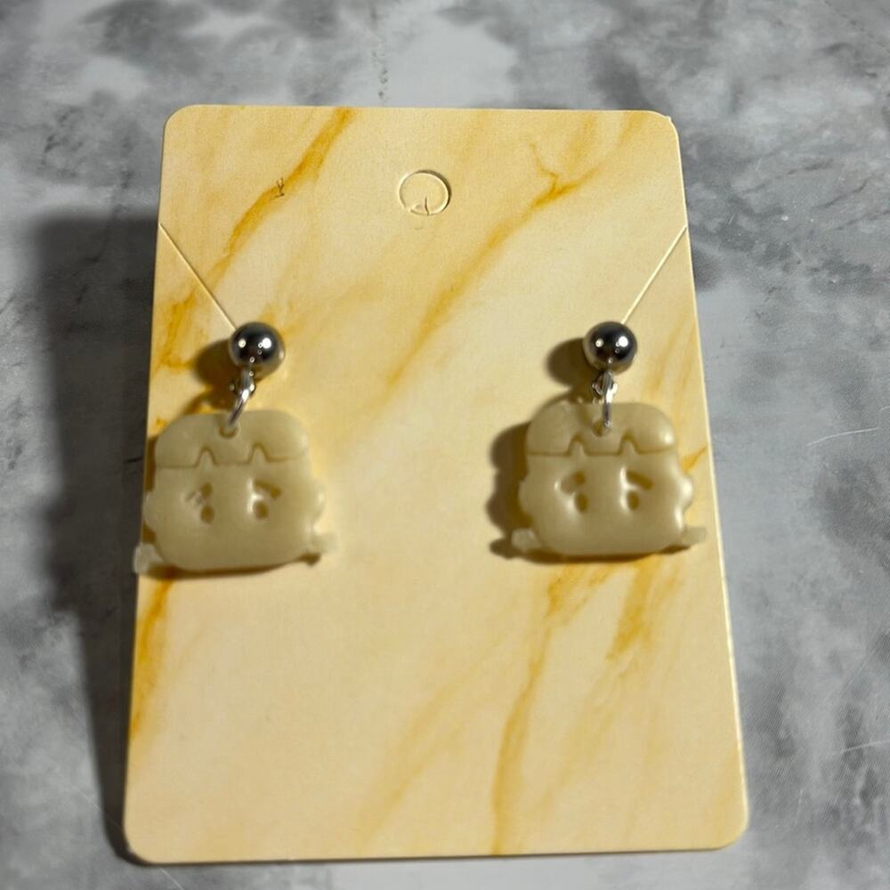 Handcrafted Glow in the Dark Halloween Frankenstein Dangle Earrings